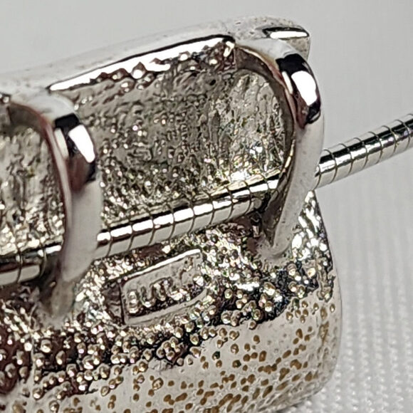 Butler Silver Tone Choker Necklace with Square Pendant - Picture 6 of 7